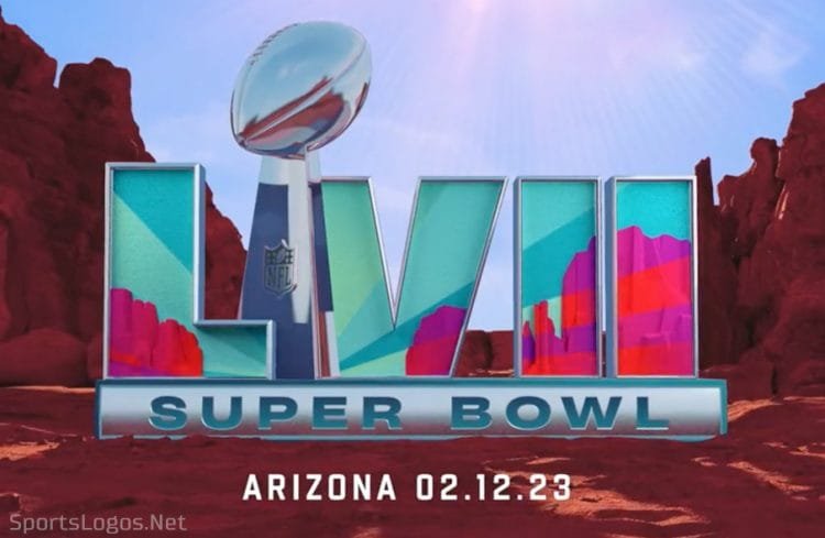 Super Bowl LVII y el medio ambiente 11 super bowl lvii logo super bowl 57 logo 2023 arizona sportslogosnet nfl football 750x489 1