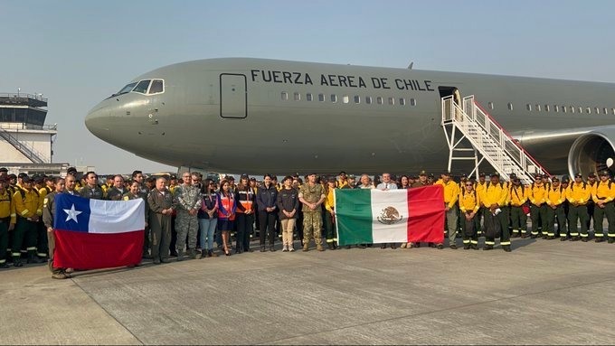 Llegan 145 brigadistas mexicanos a Chile para combatir los incendios forestales 10 Llegan 145 brigadistas mexicanos a Chile
