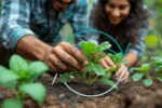 Personas reforestando