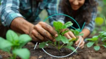 Personas reforestando