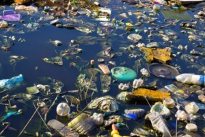 basura en el rio