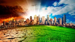imagen de una ciudad padeciendo el cambio climático